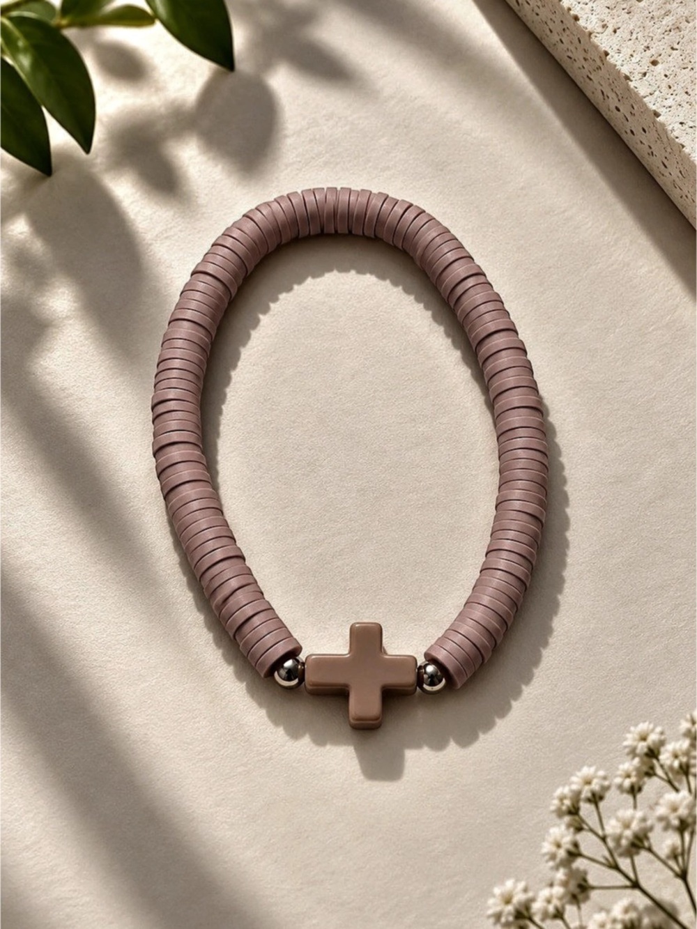 Pink Cross Stretch Bracelet